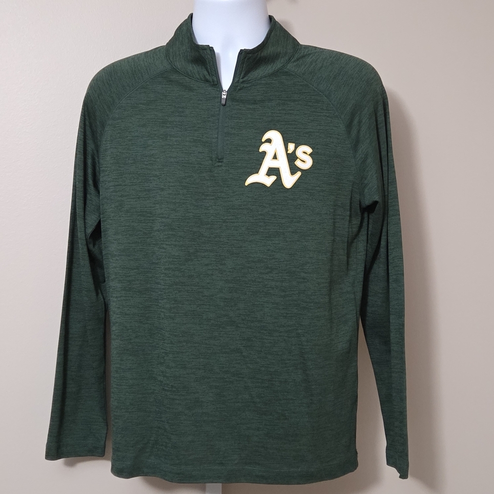 Majestic Cool Base MLB Oakland A’s Lightweight Quarter Zip Pullover Men's Medium